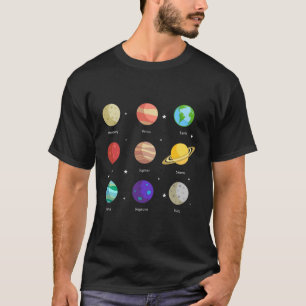 Space Galaxy Solar Planets Venus Mars Jupiter Uran T-Shirt
