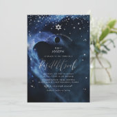 Space Galaxy Stars Bar Mitzvah Ankündigung (Stehend Vorderseite)