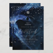 Space Galaxy Stars Bar Mitzvah Ankündigung (Vorne/Hinten)