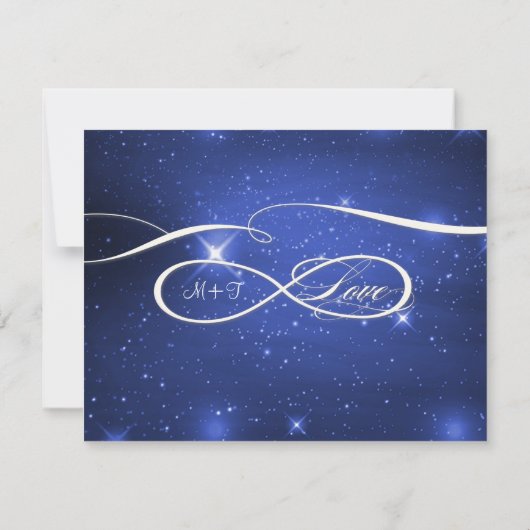 Space Galaxy stars Unendlichkeit Symbol Skript Hoc RSVP Karte (Rückseite)