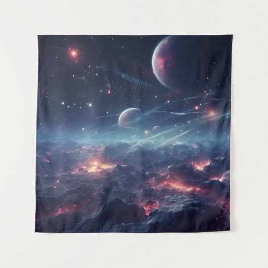 Space Galaxy Symphony Tapestry Wandteppich (Vorderseite)