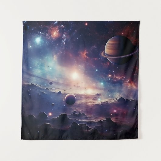 Space Galaxy Symphony Tapestry Wandteppich (Vorderseite)