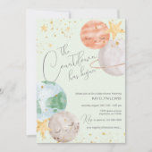 Space Gender Neutral Baby Shower Einladung (Vorderseite)