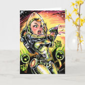 Space Girl 20 Grußkarten Karte (Gelbe Blume)