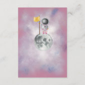 Space Girl Astronaut Raketen ufo Star Baby Dusche Begleitkarte (Rückseite)