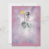 Space Girl Astronaut rosa Raketenstar Danke Einladung (Rückseite)