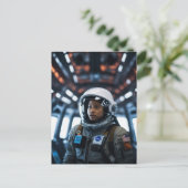 Space Girl Astronaut v7 | Postkarte (Stehend Vorderseite)