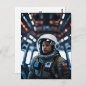 Space Girl Astronaut v7 | Postkarte (Vorne/Hinten)