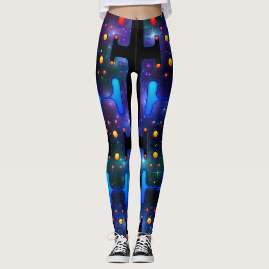 Space Girl Mechanischer Android Futuristischer Rob Leggings (Vorderseite)