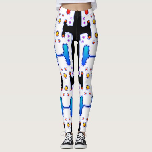 Space Girl Mechanischer Android Futuristischer Rob Leggings (Vorderseite)