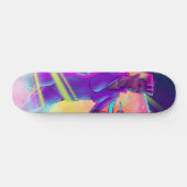 Space Girl Synthwave Cyberpunk Futuristische Kunst Skateboard (Horizontal)