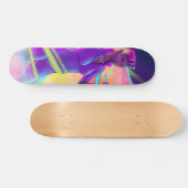 Space Girl Synthwave Cyberpunk Futuristische Kunst Skateboard (Horizontal)