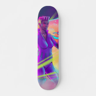 Space Girl Synthwave Cyberpunk Futuristische Kunst Skateboard