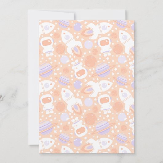 Space Girl Two das Moon Rocket Ship Party einladen Einladung (Rückseite)