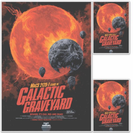 Space Graveyard Halloween Galaxie der Horror Aufkleber (Vorderseite)