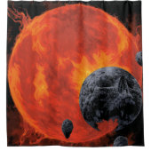 Space Graveyard Halloween Galaxie der Horror Duschvorhang (Vorderseite)