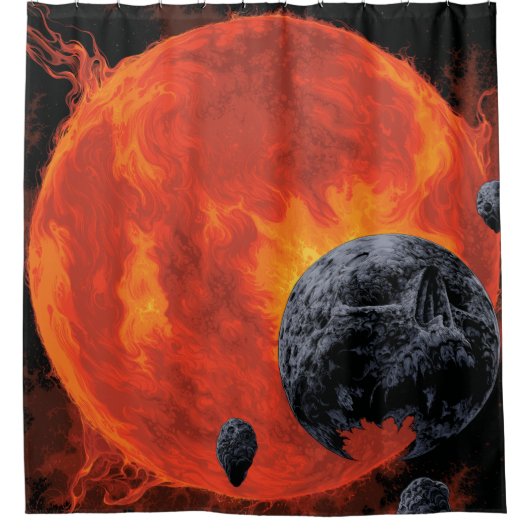 Space Graveyard Halloween Galaxie der Horror Duschvorhang (Vorderseite)