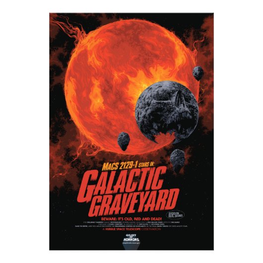 Space Graveyard Halloween Galaxie der Horror Fotodruck (Vorne)