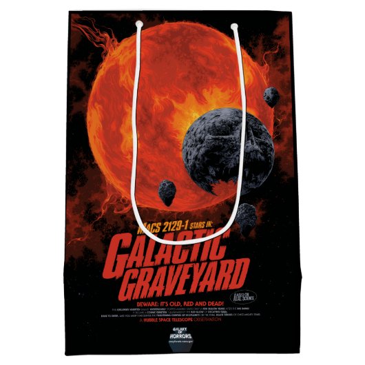 Space Graveyard Halloween Galaxie der Horror Mittlere Geschenktüte (Rückseite)