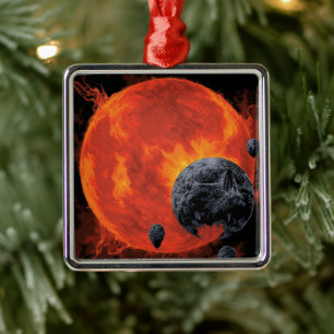 Space Graveyard Halloween Galaxie der Horror Ornament Aus Metall