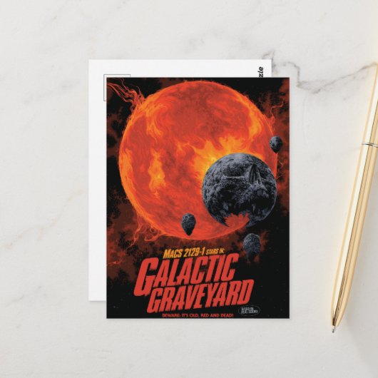 Space Graveyard Halloween Galaxie der Horror Postkarte (Vorderseite/Rückseite Beispiel)