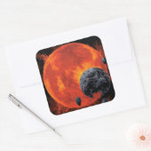 Space Graveyard Halloween Galaxie der Horror Quadratischer Aufkleber (Umschlag)