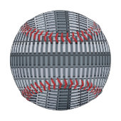 Space Gray Contemporary Stripe Muster Baseball (Rückseite)