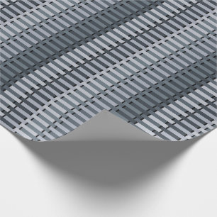 Space Gray Contemporary Stripe Muster Geschenkpapier