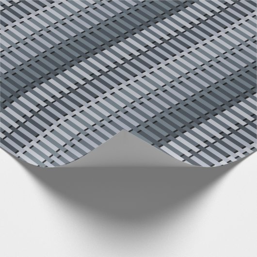 Space Gray Contemporary Stripe Muster Geschenkpapier (Ecke)