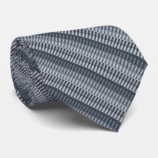 Space Gray Contemporary Stripe Muster Krawatte (Gerollt)