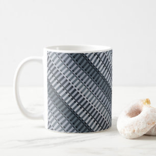 Space Gray Modernes Abstraktes Streifenmuster Kaffeetasse