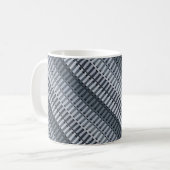 Space Gray Modernes Abstraktes Streifenmuster Kaffeetasse (Vorderseite Links)