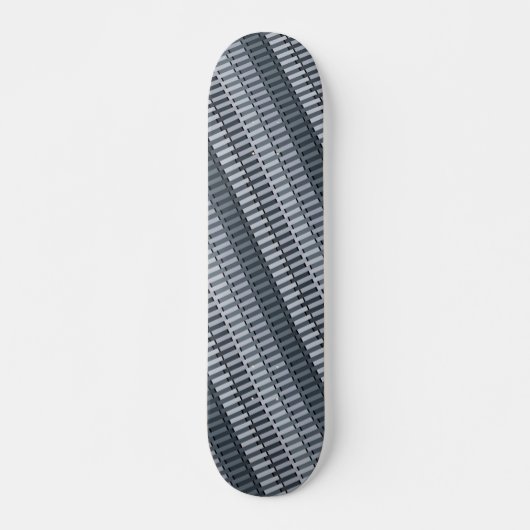 Space Gray Modernes Abstraktes Streifenmuster Skateboard (Vorne)