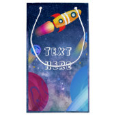 Space Happy Birthday Personalisiert Kleine Geschenktüte (Rückseite)