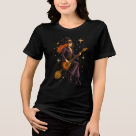 Space Hexenrocker auf Broom Tri-Blend Shirt