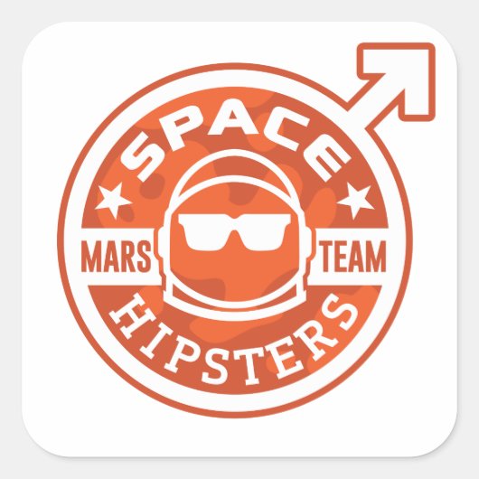 Space Hipsters® MARS TEAM 3" Sticker (Vorderseite)