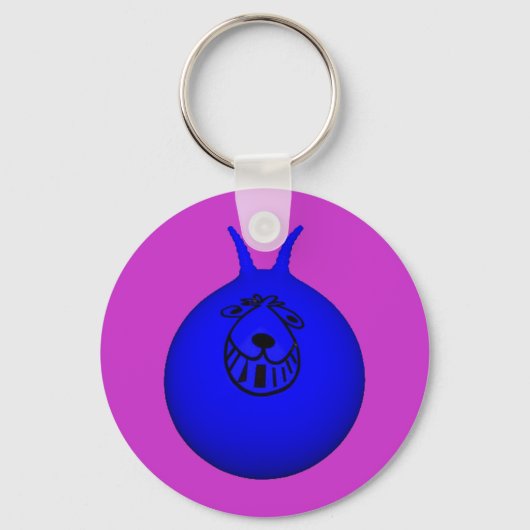 Space Hopper Keyring Blau/Lila Schlüsselanhänger (Vorderseite)