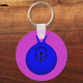 Space Hopper Keyring Blau/Lila Schlüsselanhänger (Vorderseite)