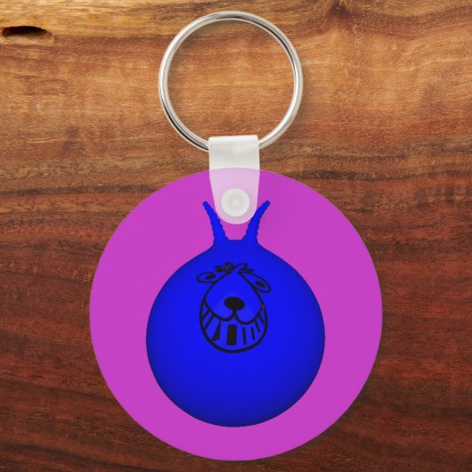 Space Hopper Keyring Blau/Lila Schlüsselanhänger (Vorderseite)