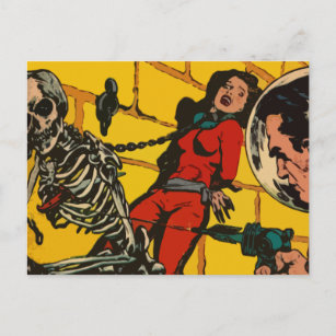 Space Horror - Vintage Science Fiction Comic Kunst Postkarte