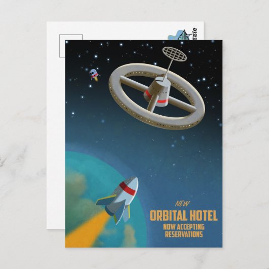 Space Hotel Postkarte (Vorne/Hinten)