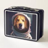 "Space Hund Lunch Box" Metall Brotdose (Rückseite)