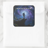 Space is the Final Frontier Quadratischer Aufkleber (Tasche)