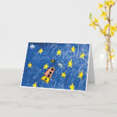 Space Israel Greeting Card Karte (Gelbe Blume)
