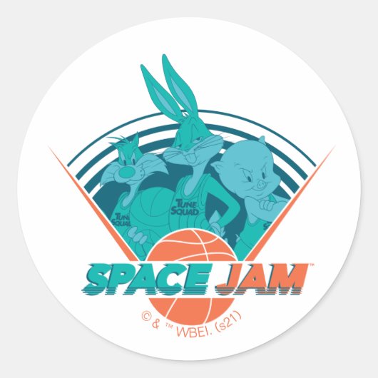 SPACE JAM: A NEW LEGACY™ Retro Futuristic Team Runder Aufkleber (Vorderseite)