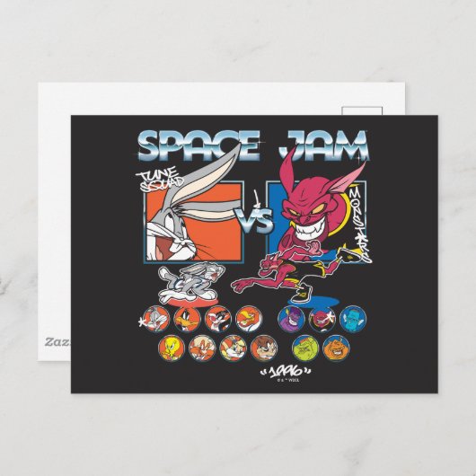 SPACE JAM™ TUNE SQUAD™ VS Monstars Roster Graphic Postkarte (Vorne/Hinten)