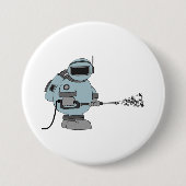 Space Janitor Spraying Stars Sci-Fi Astronaut Button (Vorderseite)