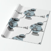 Space Janitor Spraying Stars Sci-Fi Astronaut Geschenkpapier (Ungerollt)