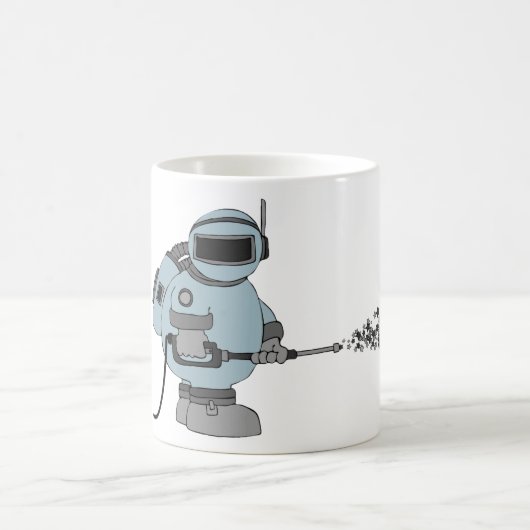 Space Janitor Spraying Stars Sci-Fi Astronaut Kaffeetasse (Mittel)