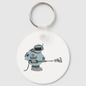 Space Janitor Spraying Stars Sci-Fi Astronaut Schlüsselanhänger (Vorderseite)